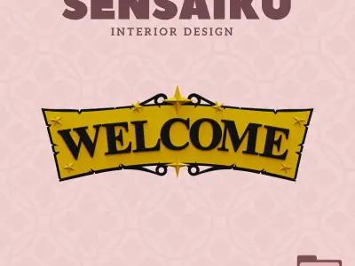 Pirate Marine Welcome Door Sign 3D Print File for DIY Home Decor 3D print model