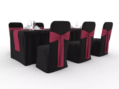 Banquet Table and Chair 126 3D model