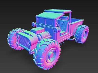 Classic Mechanical Pickup Truck 3D print model