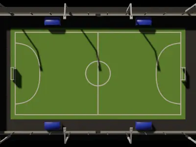 Cartoon Low Poly Mini Football Field Low-poly 3D model Low-poly 3D model