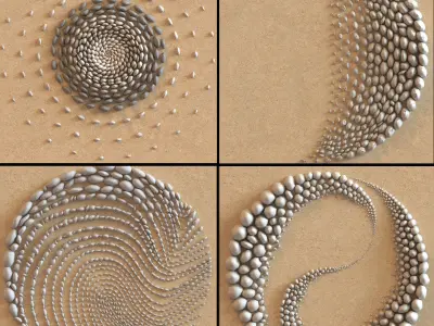 7 sci-fi stone assets 3D model