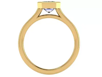 emerald bezel solitaire ring  3D print model