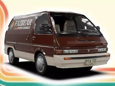 Old Classic Van with Interior  Low-poly 3D model