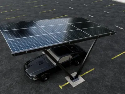 V TYPE MODERN SOLAR CARPORT TYPE-7 3D model