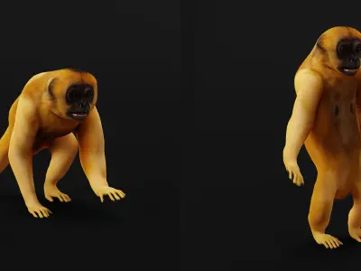 Gibbons Apes Low-poly 3D model