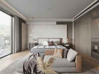 bedroom Modern panoramic 3D model