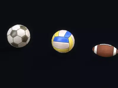 Sport Balls Low-poly 3D model purchase
