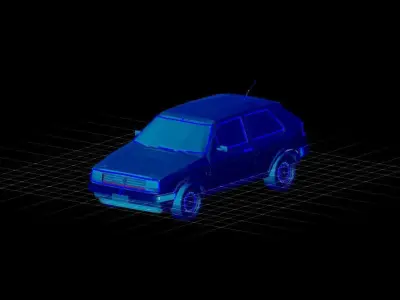 Volkswagen Golf Free low-poly 3D model