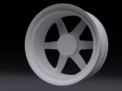 Volk Rays TE37 Car Rim Low-poly 3D model