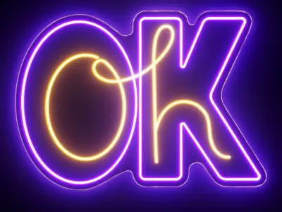 Oh Ok Neon Sign 3D model
