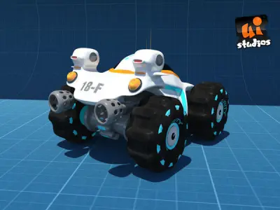 Scifi Buggy Low-poly 3D model