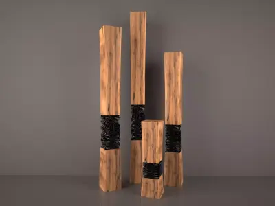 BLACK WOOD SCULPTURE Free 3D model