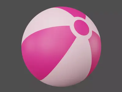 Pink Beach Ball Low-poly 3D model