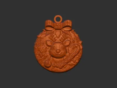 christmasball deer decoration 3D print model