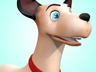 Cartoon Cute Dog Low-poly 3D model