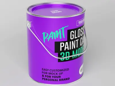 Paint Can Bucket 3D Model Mock-up and your Brand 3D model