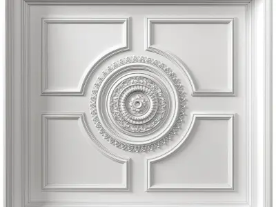 Ceiling classic coffered illuminated Modern Art Deco style  3D model