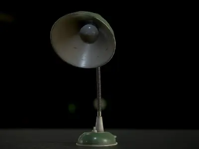 Old Table Lamp Low-poly 3D model