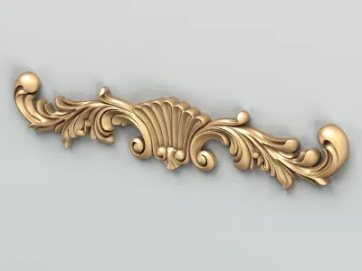 Carved decor horizontal 023 3D model