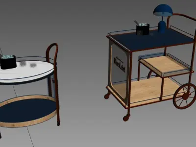 service trolleys 3d models 2 MODEL SET 3D model