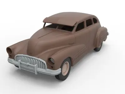 Shell and wheels Buick Special Sedan 1947 Scale 1 to 24 3D print model