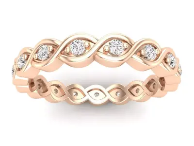 AV 593 Round Diamond Ladies Anniversary Stackable Band Ring 3D print model