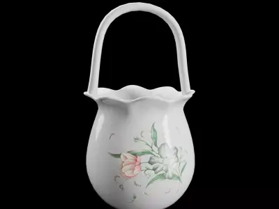 Ceramic Decorative Basket 3D model