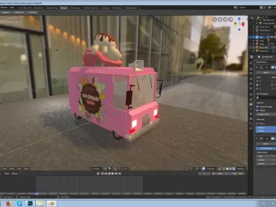 Ice Cream car 3D model