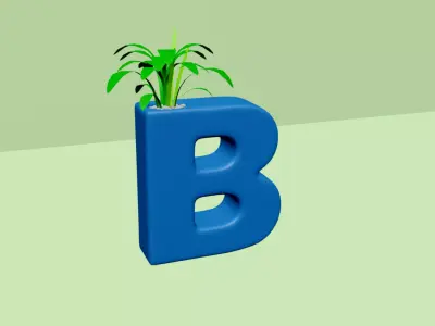 Vase B - Alphabet Vases Collection Letters - STL Printable 3D print model