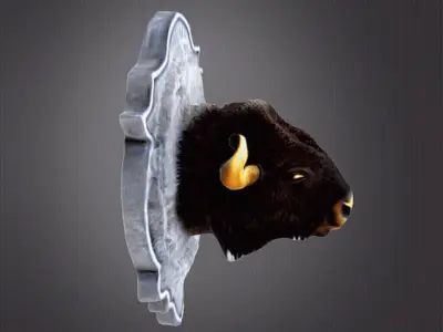 Bison head decor 3D print model