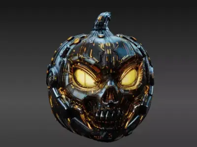 Halloween Fairy Home 3D Model Cyber Jack Pumpkin Two Model  3D model