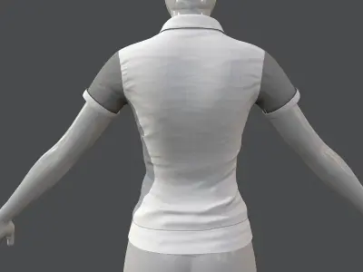 Sport t-shirt for women Low-poly 3D model