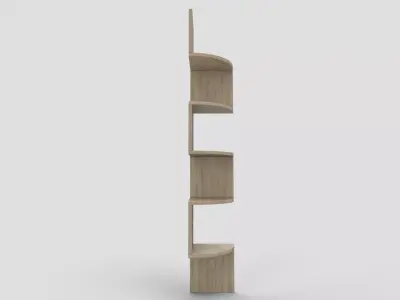 Wooden Corner Wall Shelf Low-poly 3D model