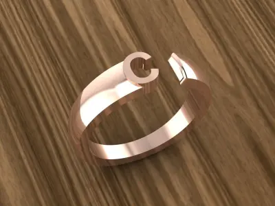 Alphabet Ring C 3D print model