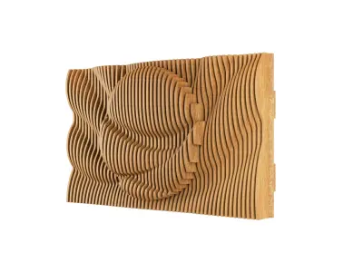 Parametric Wavy Wooden Wall Decor 17 - wood cutting machines 3D model
