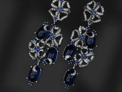 Thai style earrings 3D print model