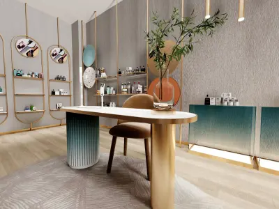 Light Luxury Live Broadcast Room - Modern Cosmetics Store Low-poly 3D model