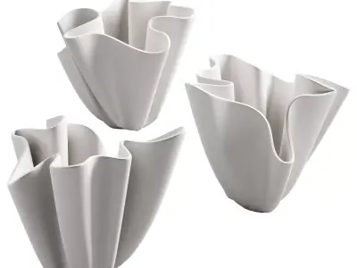 368 decorative vases and pots 06 deformed folded relief vase 05 3D model