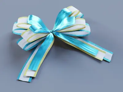 Festive Bow of gift ribbons 3D model