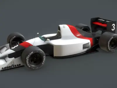 Generic F1 1990s race car 3D model