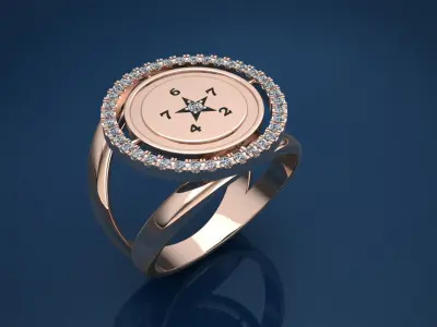 Luxury Ring with stones 3d printed model 3D print model