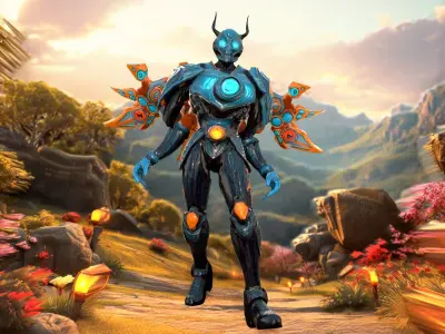 Neo Mechanical Warrior model pack Low-poly 3D model