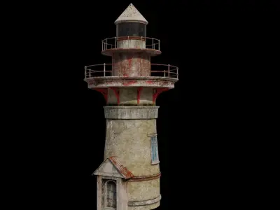 Lighthouse PBR textures Low-poly 3D model