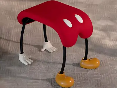  Mickey Pants Bedside Table Chair Props Second Life toy 3D print model