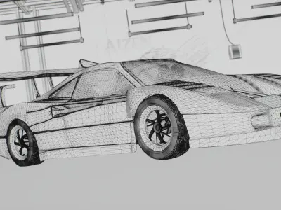ferrari f40 Low-poly 3D model