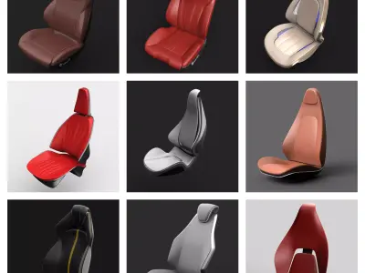 car seat collection 13 models 3D model