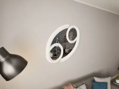 Cancer Star Sign Mirror Low-poly 3D model