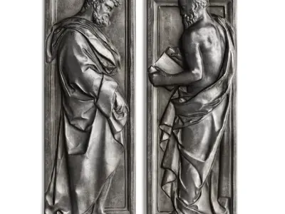 Philosophers relief wall panel 3D model