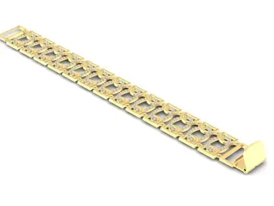 Luxury Diamond Link Bracelet for Men and Women 1349 3D print model