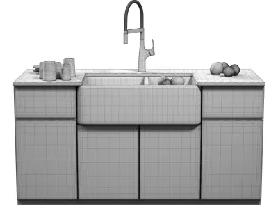 Kitchen Island Rivanna Ikon Low-poly 3D model